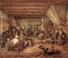 Feasting Peasants in a Tavern