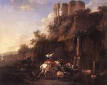 Rocky Landscape With Antique Ruins