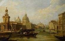 Pritchett Edward On The Grand Canal Venice Oil on Canvas-huge