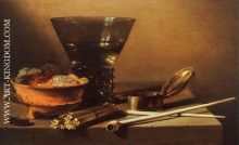 Still Life with Wine and Smoking Implements