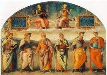 Prudence and Justice with Six Antique Wisemen