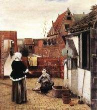 Woman and Maid in a Courtyard