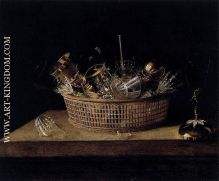 Still-Life of Glasses in a Basket