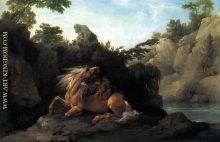 Lion Devouring A Horse