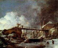 Wouwerman winterlandschaft holzsteg