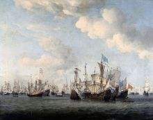 Naval battle between Dutch and French merchant ships